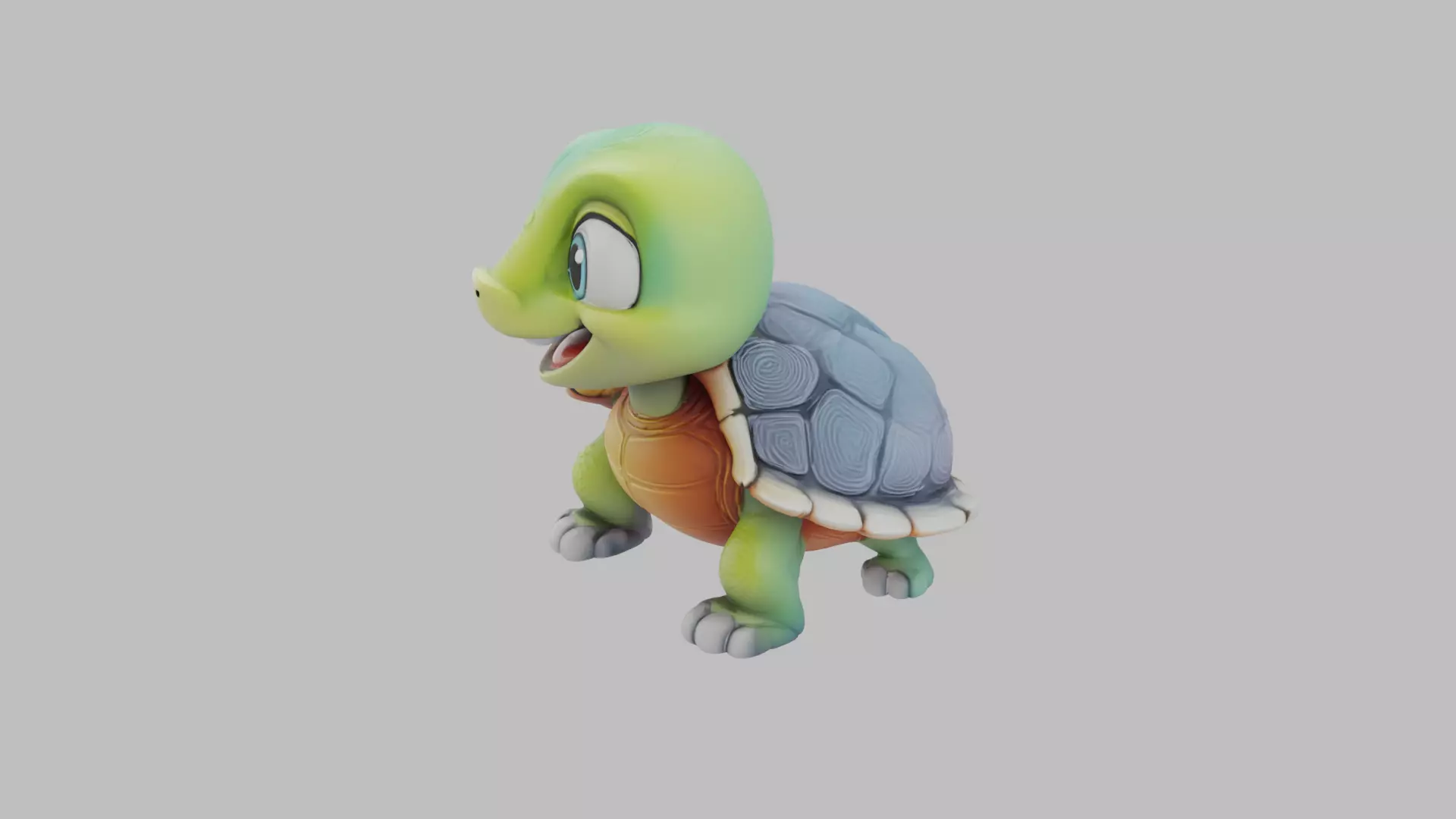 Cartoon Baby Turtle Character - Game Ready 3D Model Low-poly 3D model_16