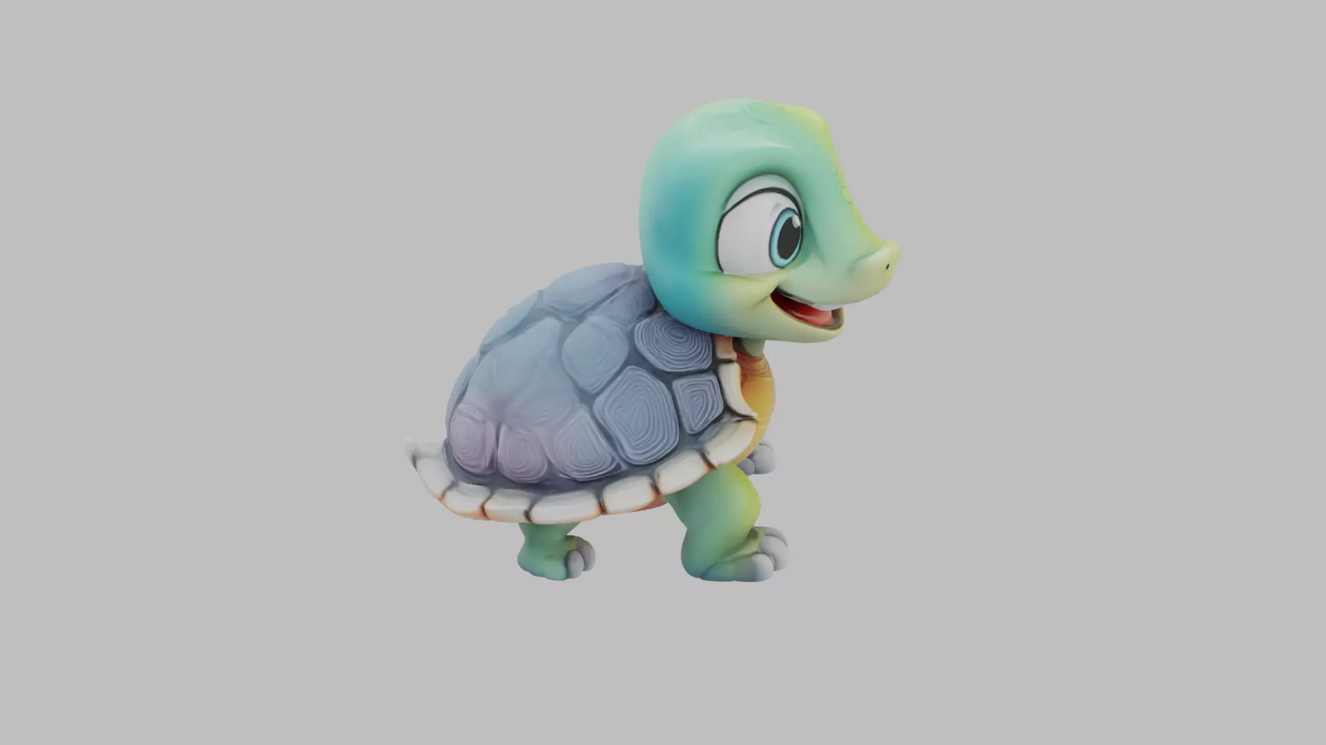 Cartoon Baby Turtle Character - Game Ready 3D Model Low-poly 3D model_7