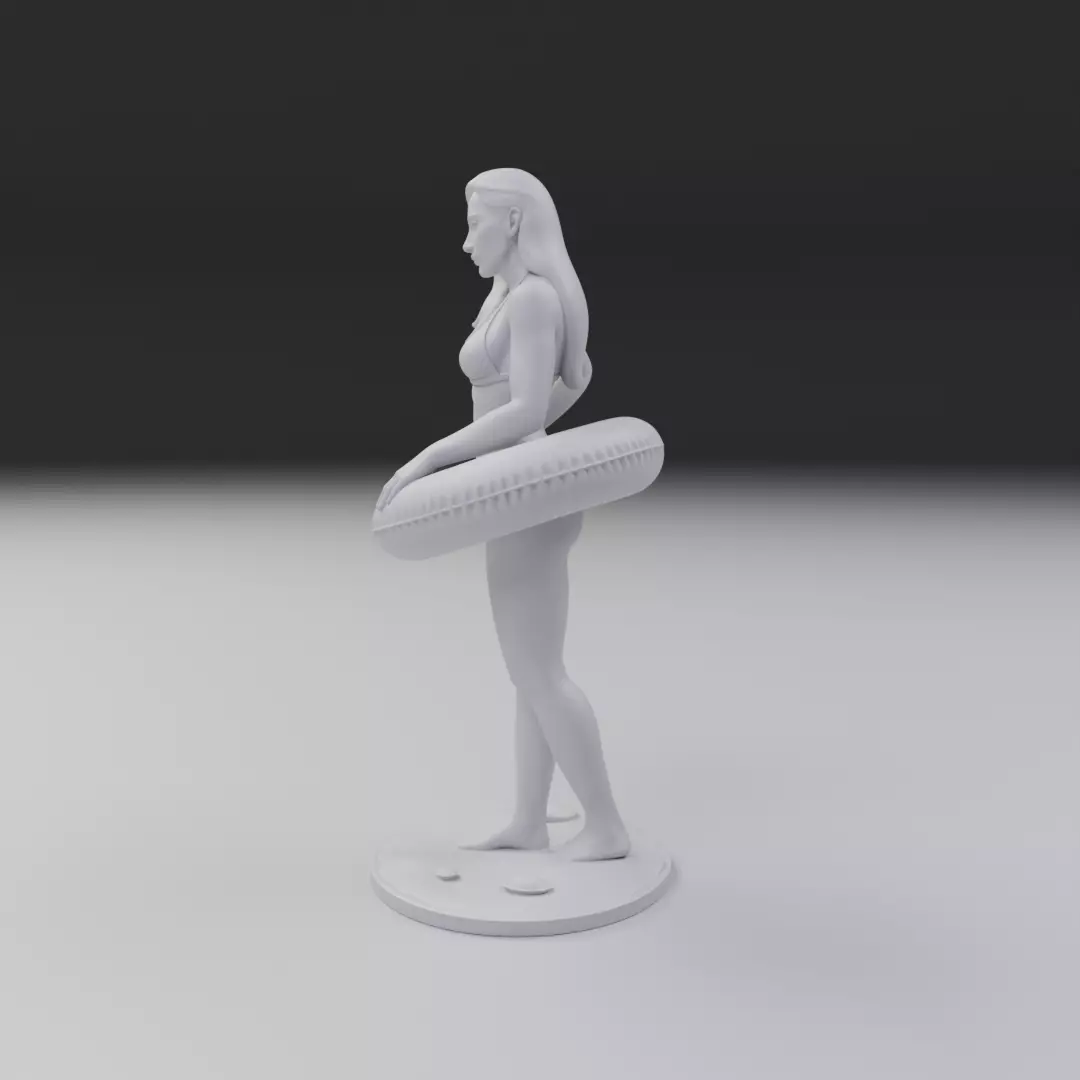 pin up beach model woman 3D print model_3