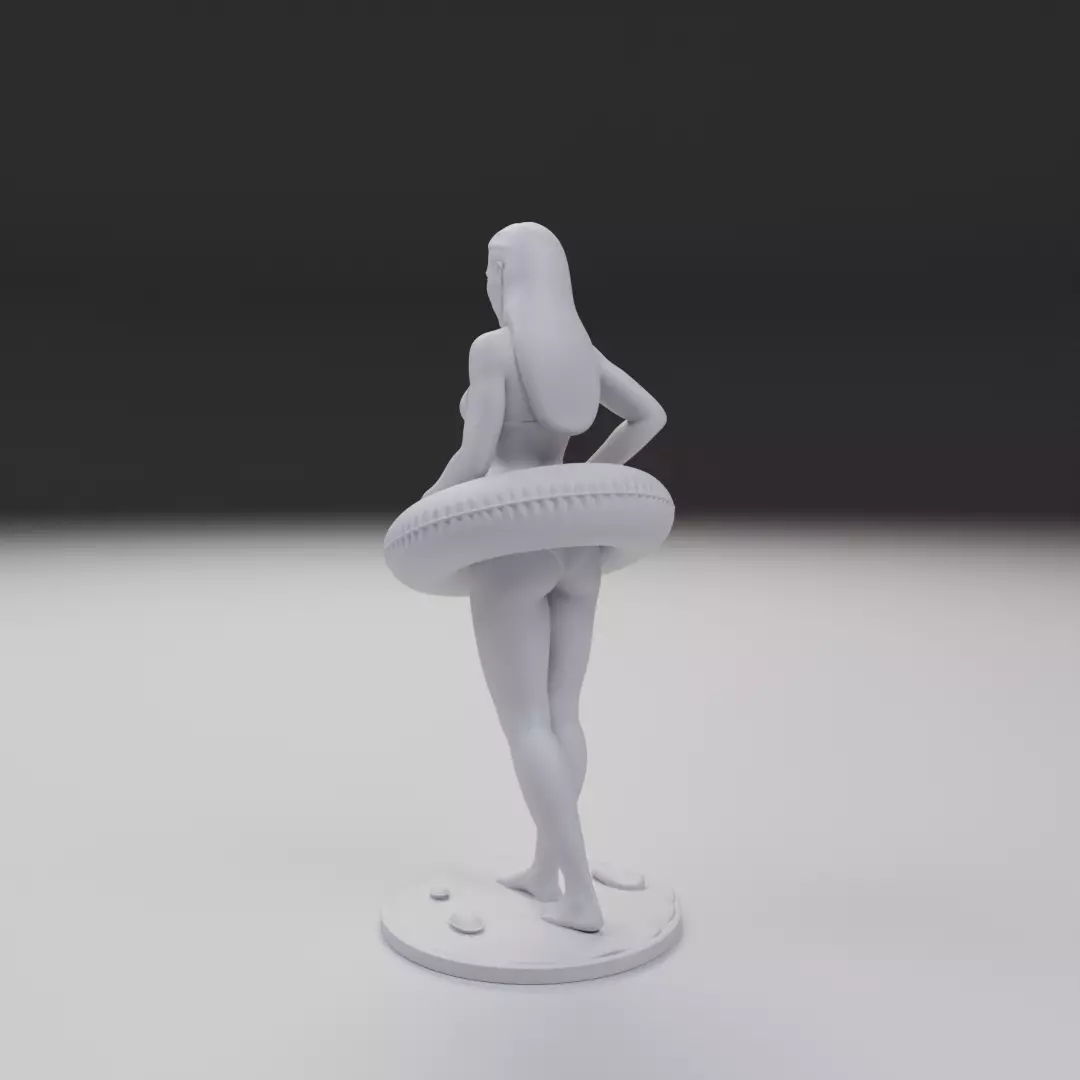 pin up beach model woman 3D print model_7