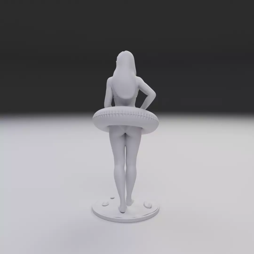 pin up beach model woman 3D print model_5