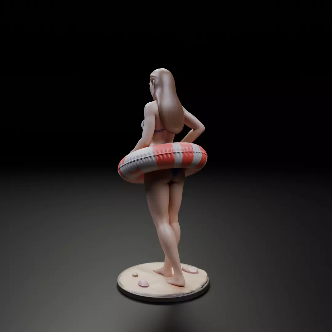 pin up beach model woman 3D print model_8