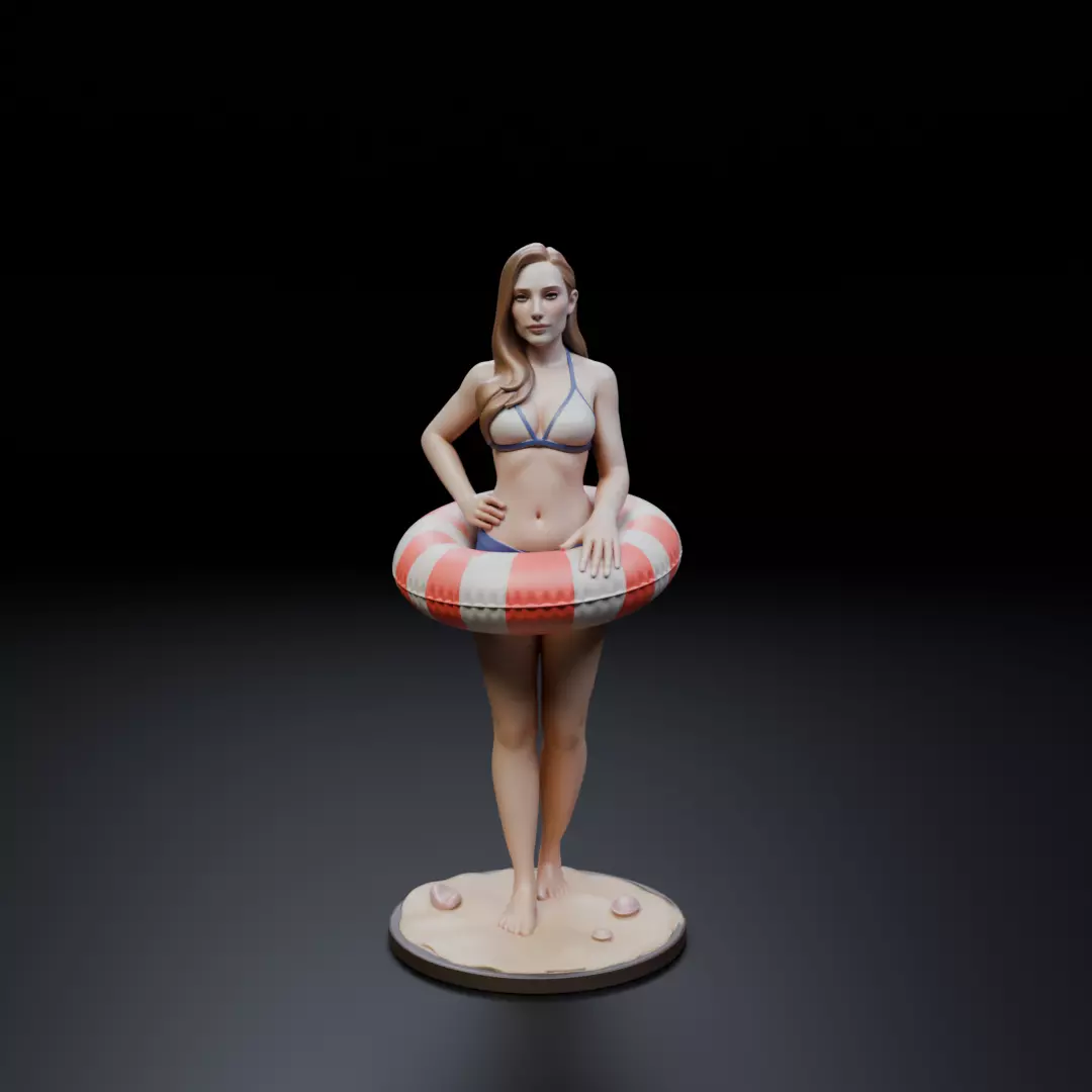 pin up beach model woman 3D print model_16