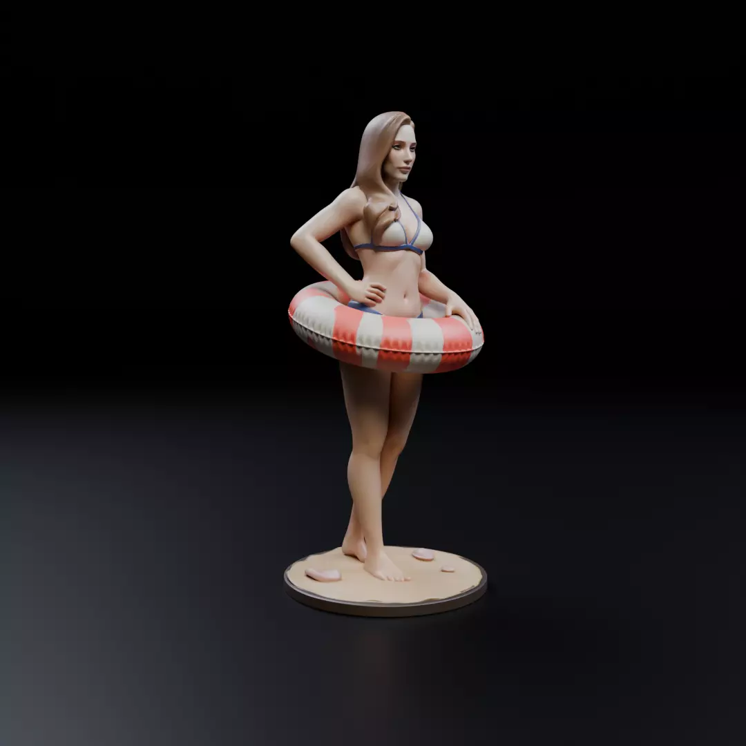 pin up beach model woman 3D print model_12