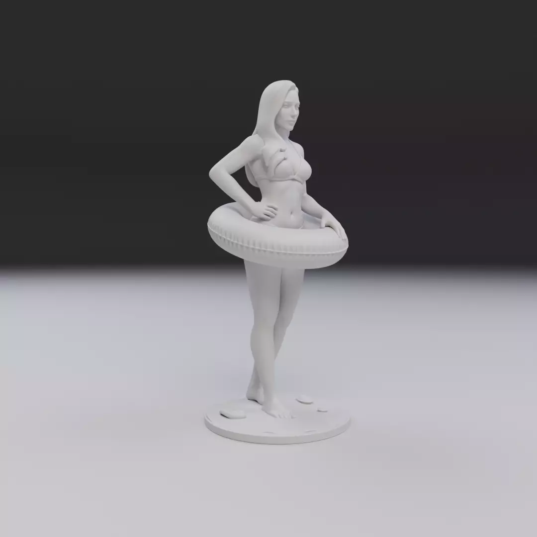 pin up beach model woman 3D print model_11