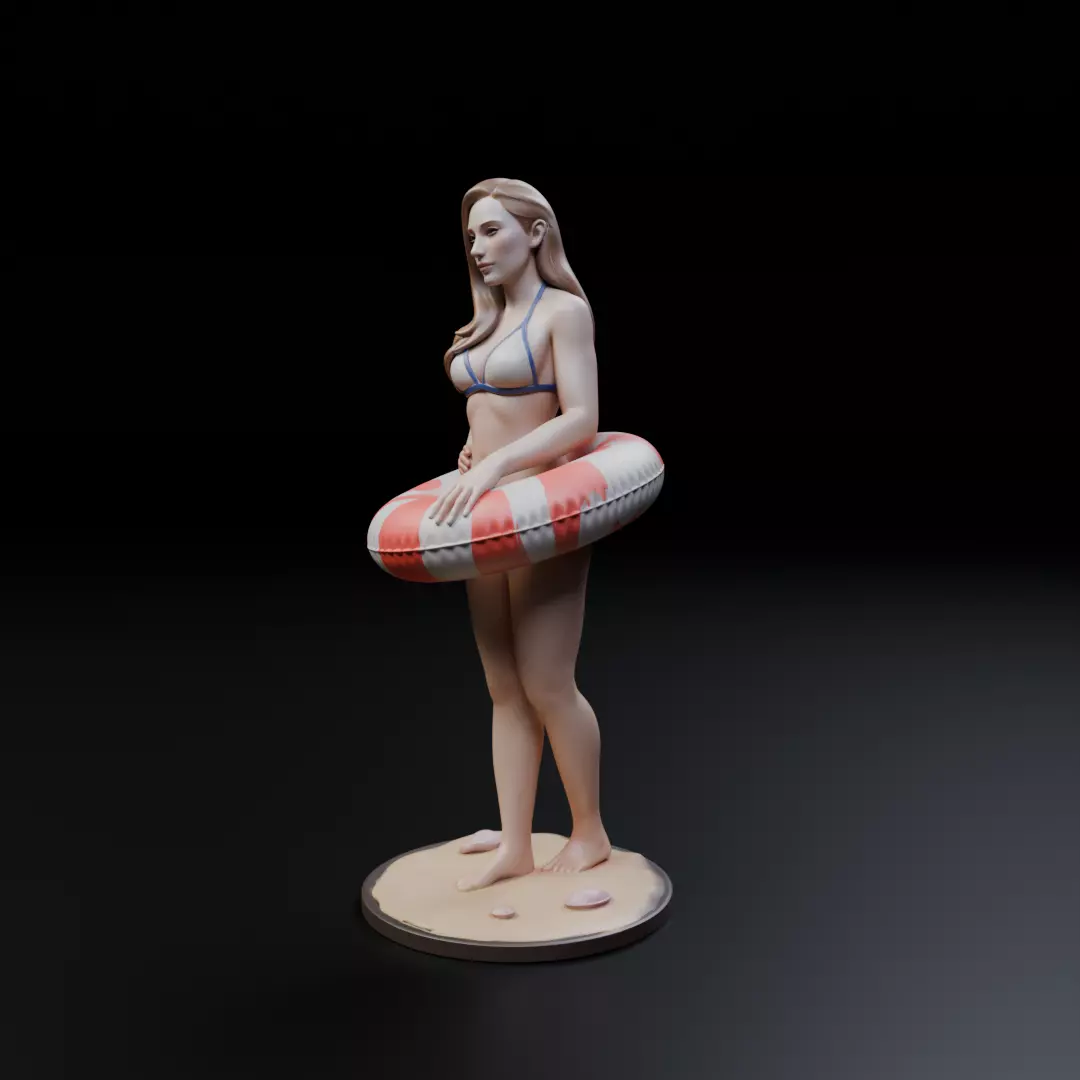 pin up beach model woman 3D print model_10