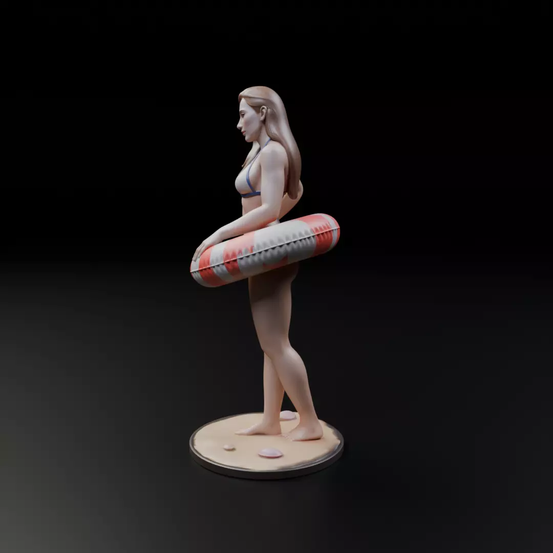 pin up beach model woman 3D print model_4