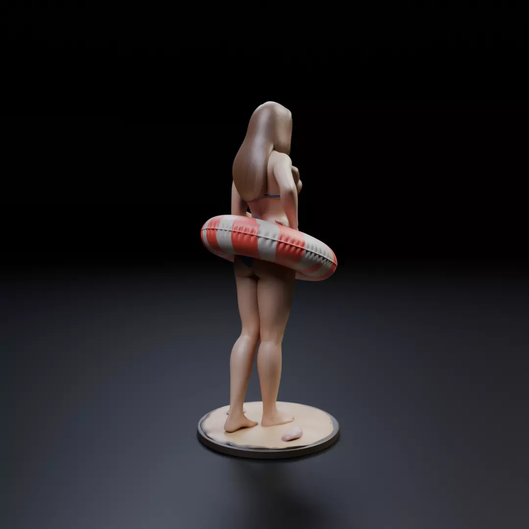 pin up beach model woman 3D print model_14