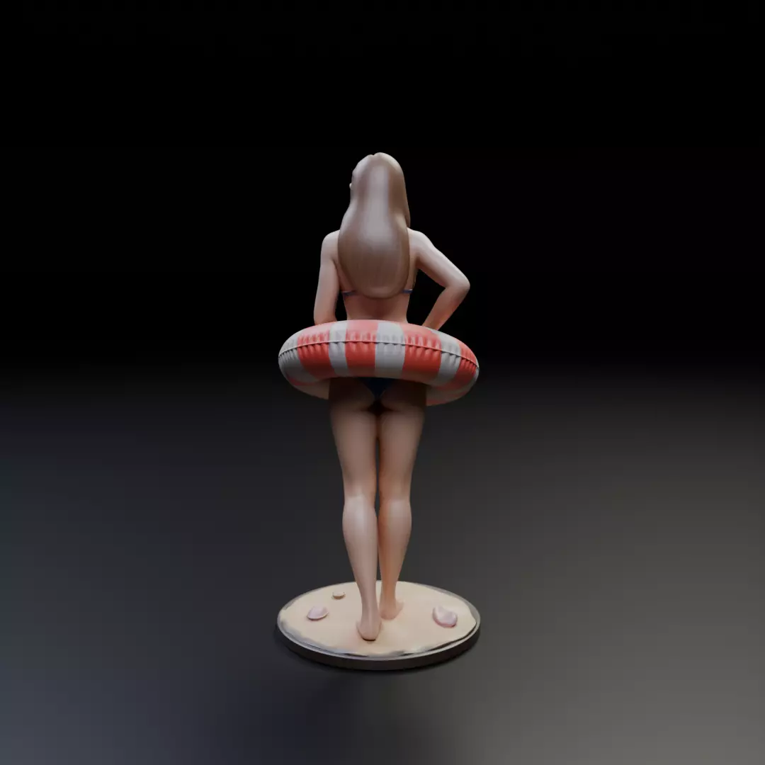 pin up beach model woman 3D print model_6