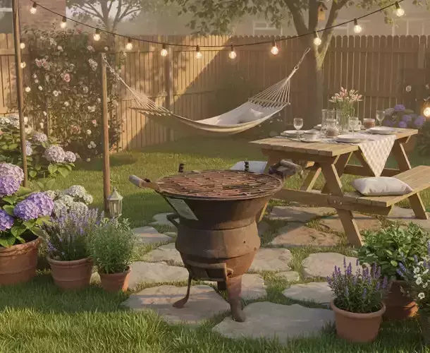 3D Scan  Landmann Redro Grill  Realistic BBQ Model OBJ FBX STL