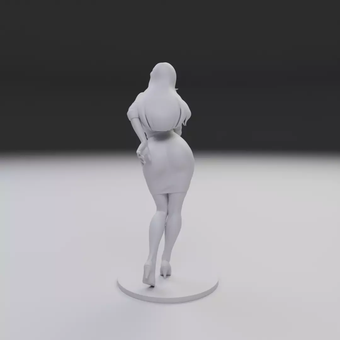 pin up model woman 3D print model_6