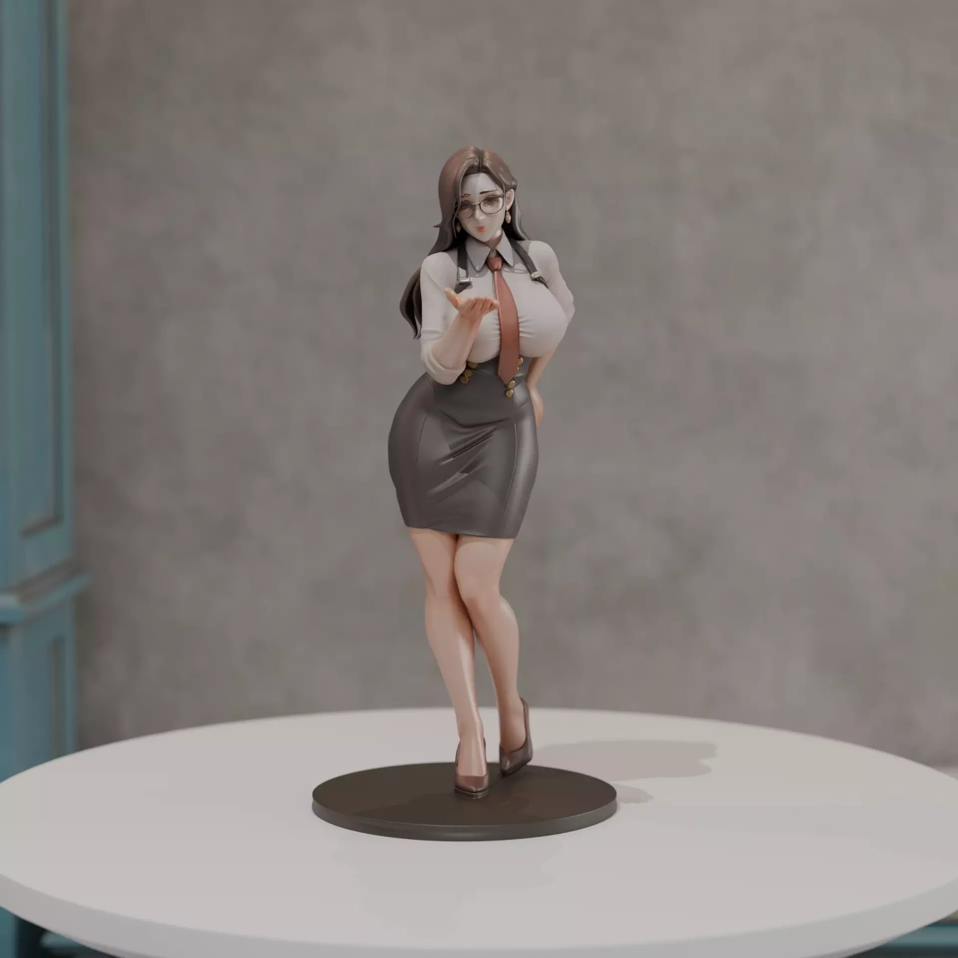pin up model woman 3D print model_0