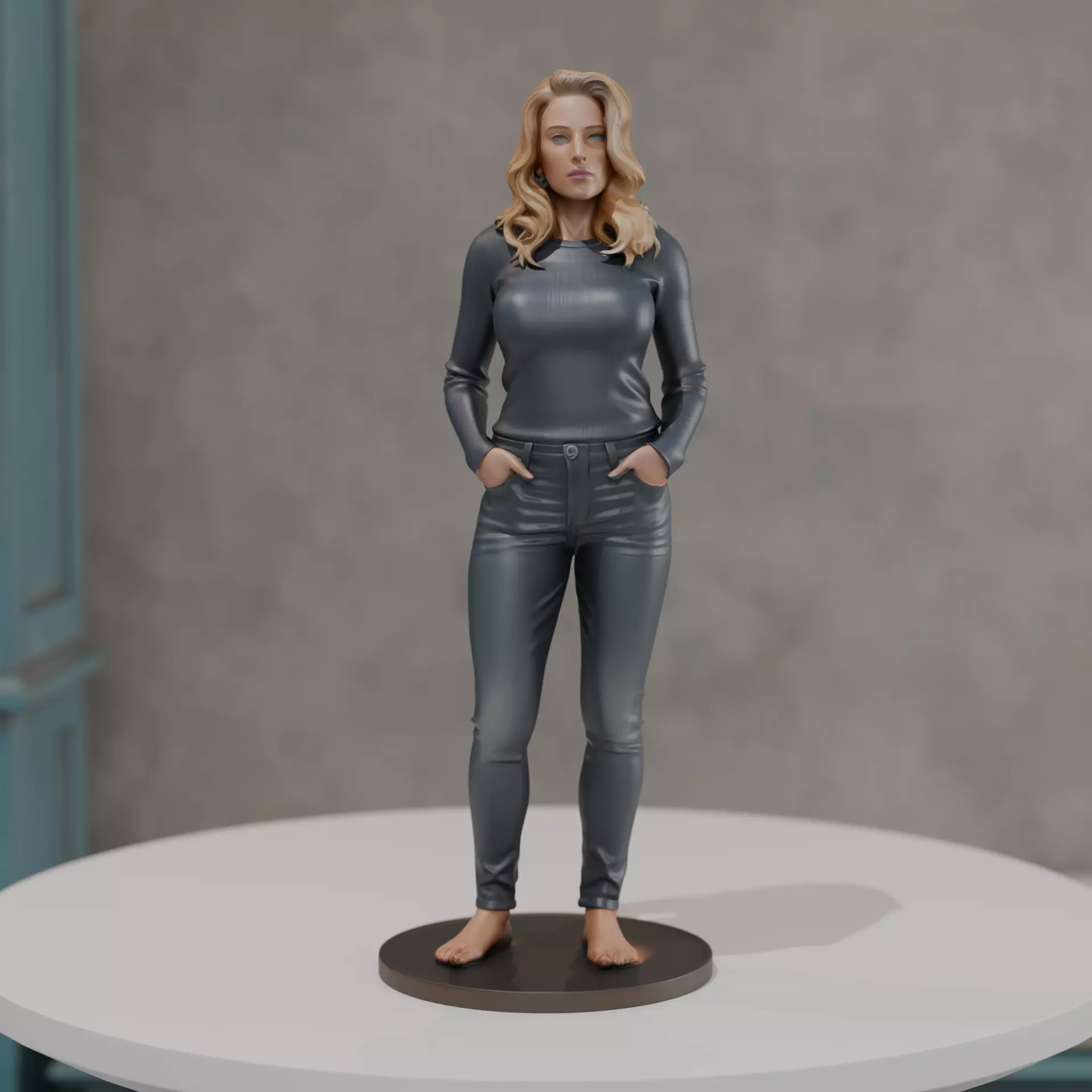 pin up model woman 3D print model_0