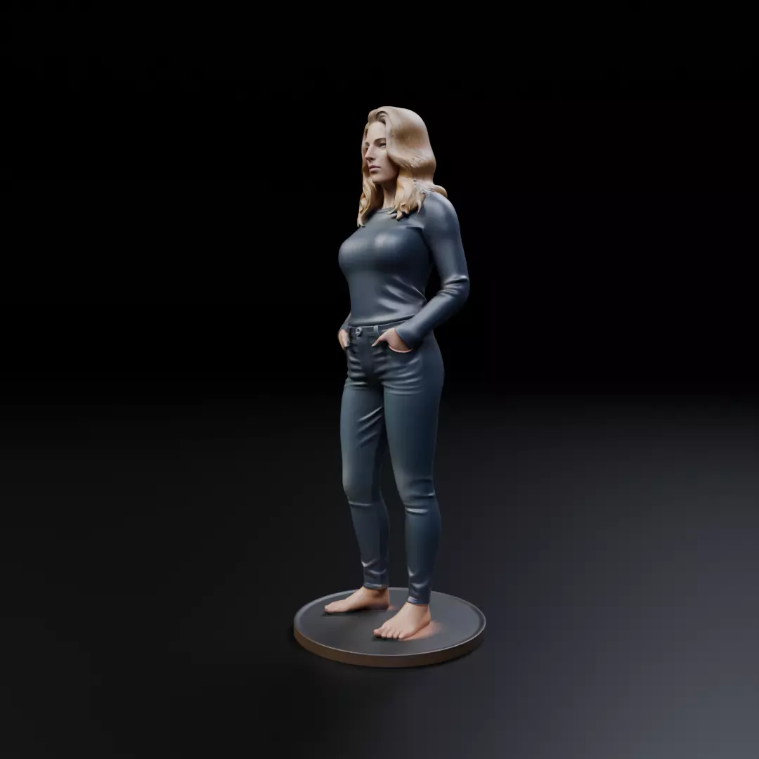 pin up model woman 3D print model_10