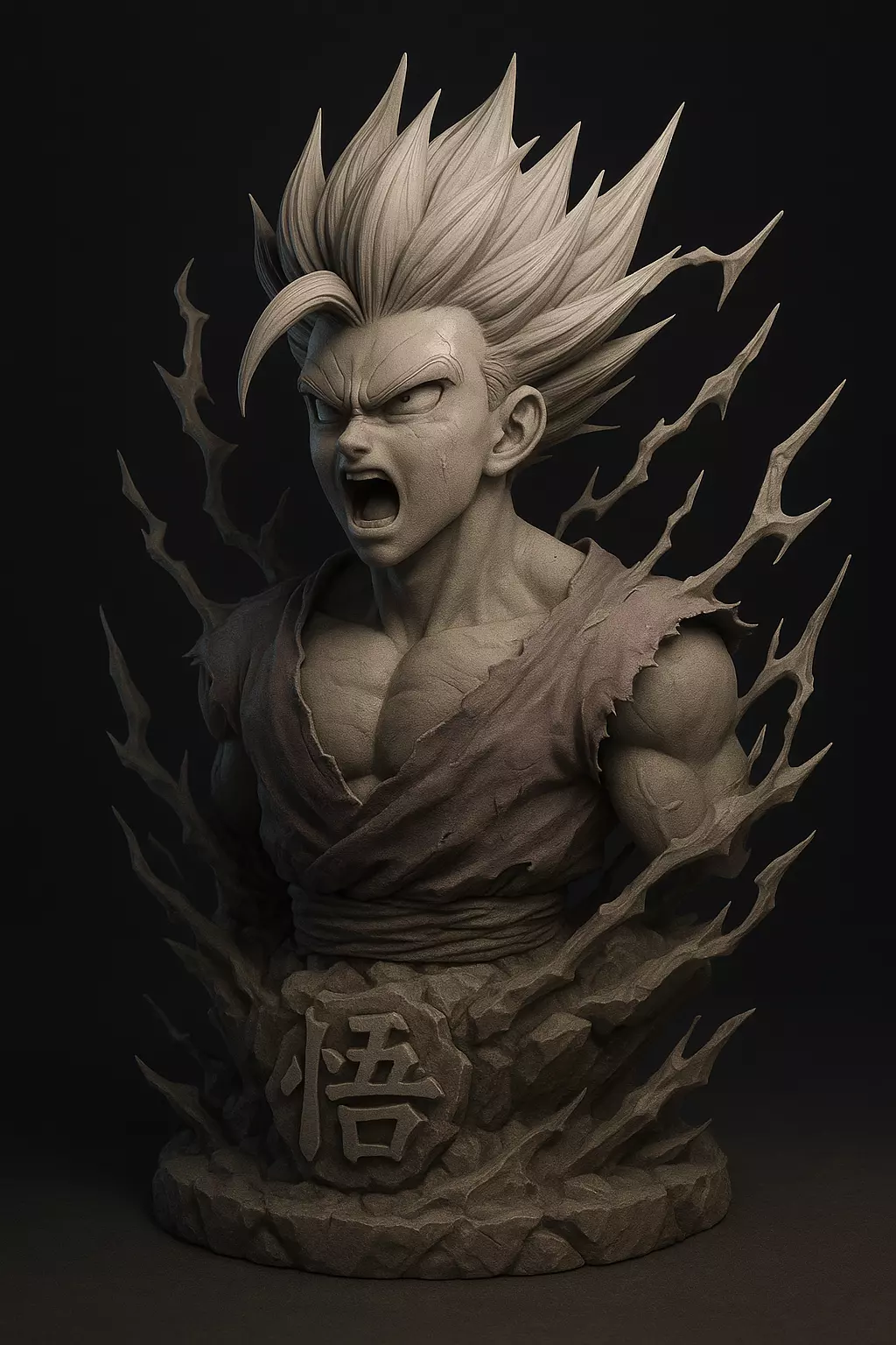 gohan bust ssj 2 3D print model_0