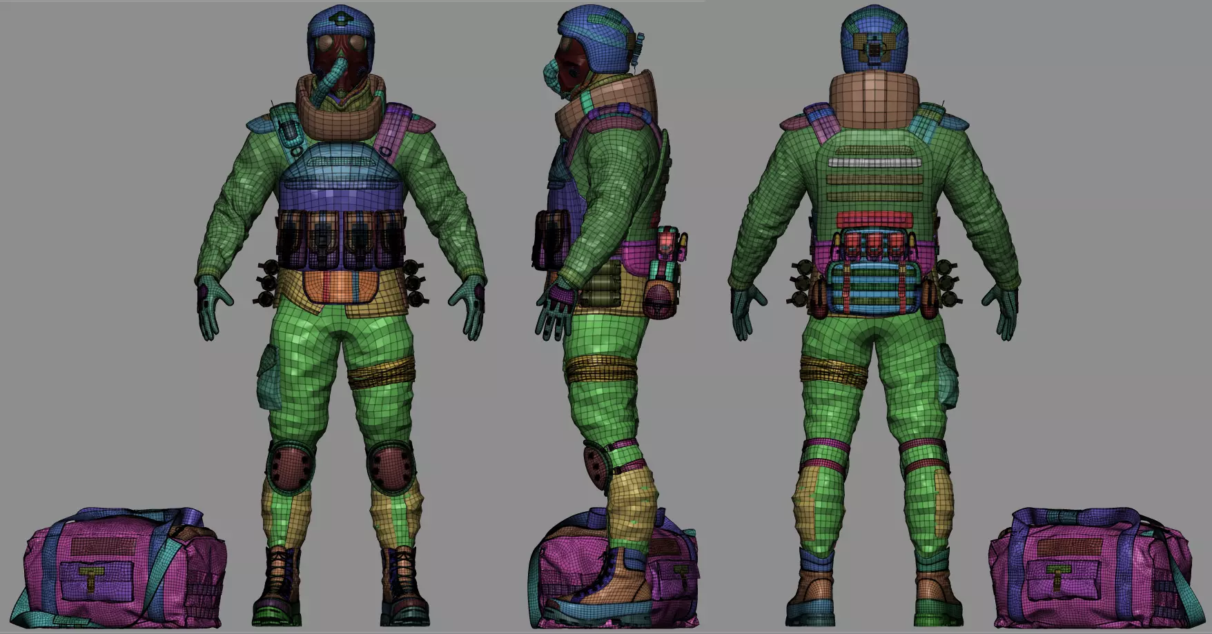 Soldier Full Character Low-poly 3D model_5