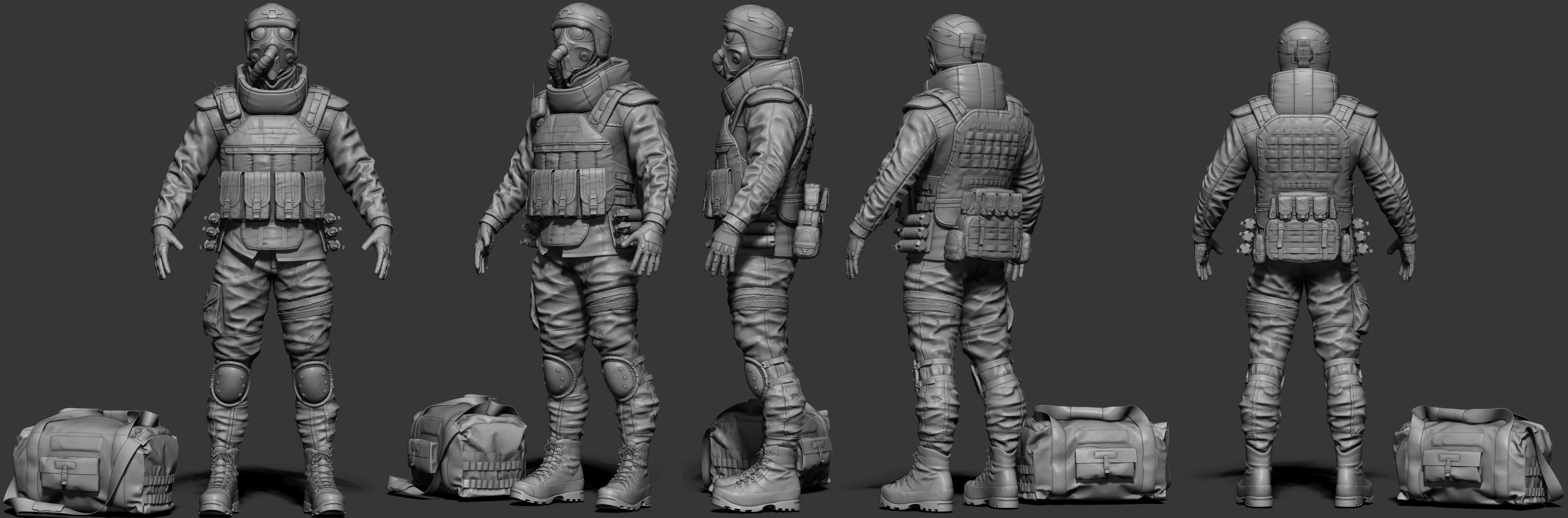 Soldier Full Character Low-poly 3D model_0