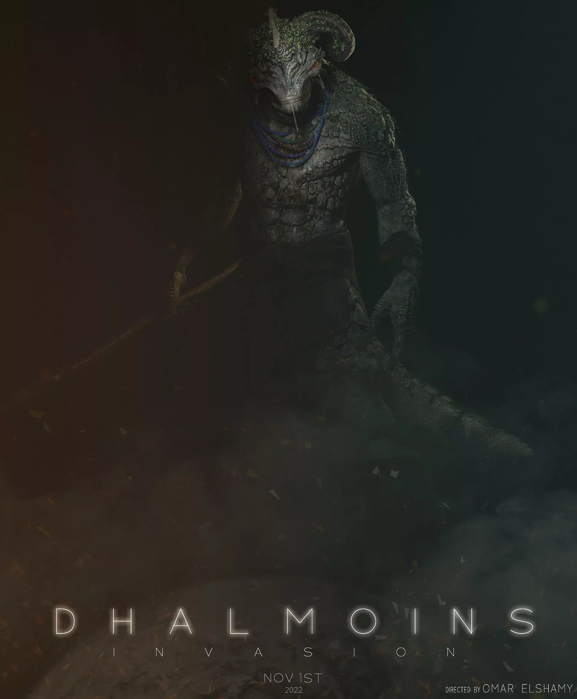 Realistic Alien Full textures lookdev and Rig Low-poly 3D model_14