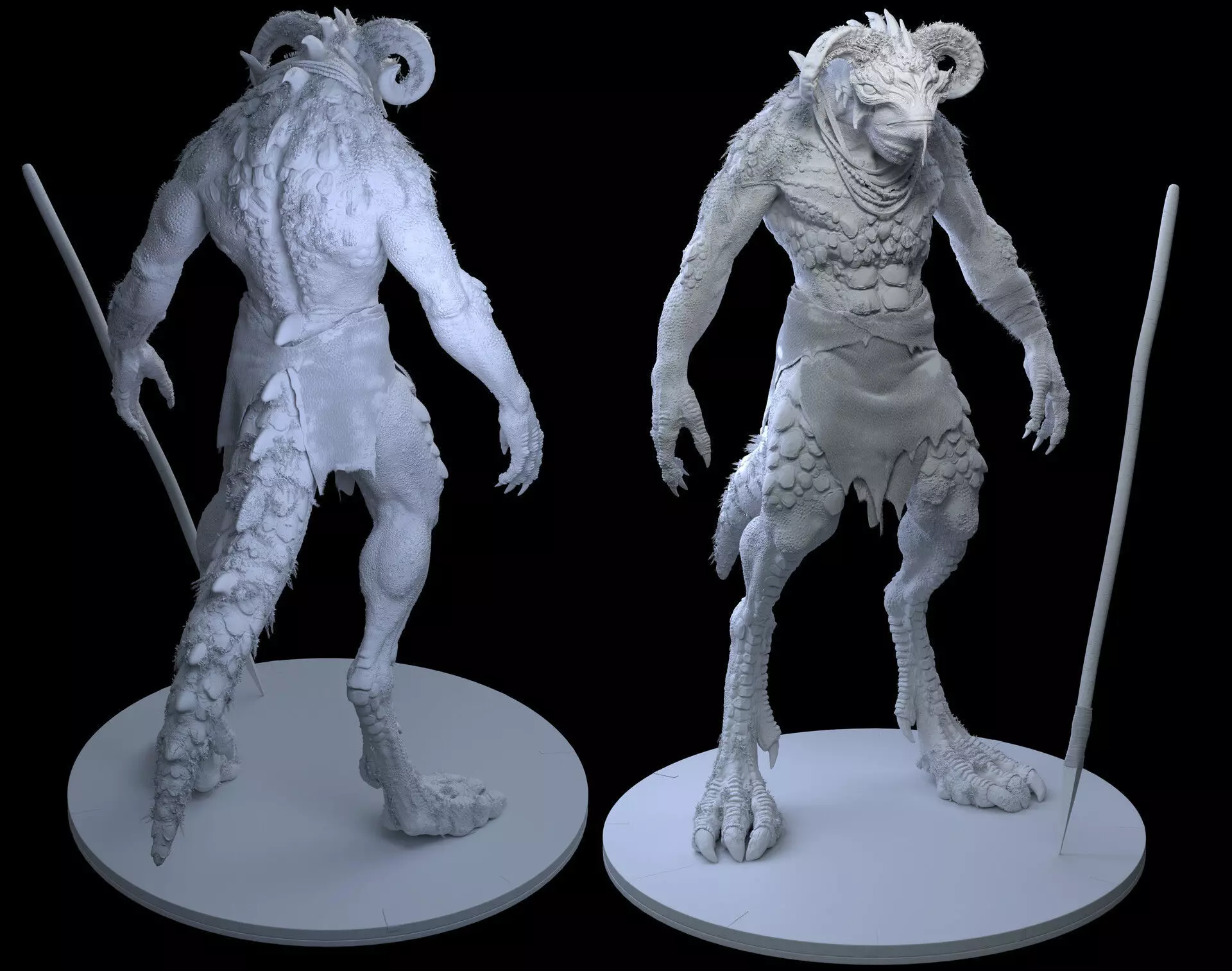 Realistic Alien Full textures lookdev and Rig Low-poly 3D model_3