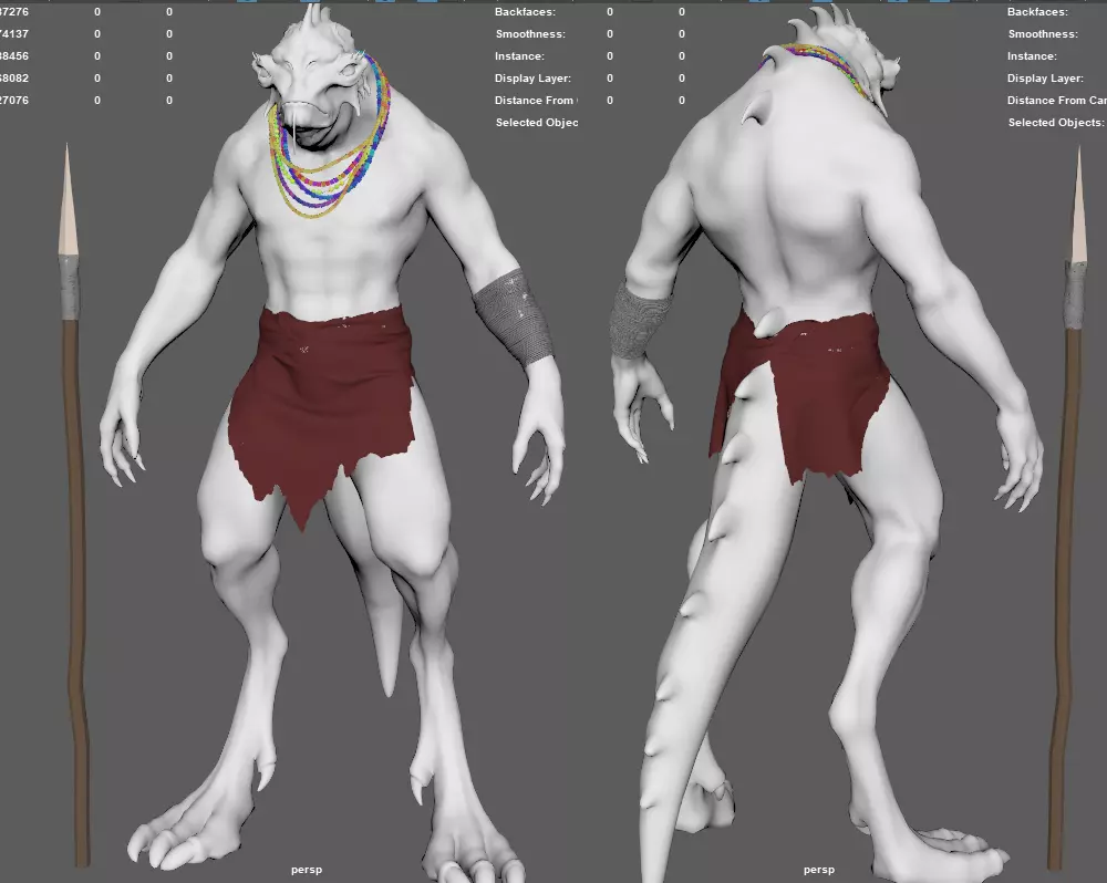 Realistic Alien Full textures lookdev and Rig Low-poly 3D model_9