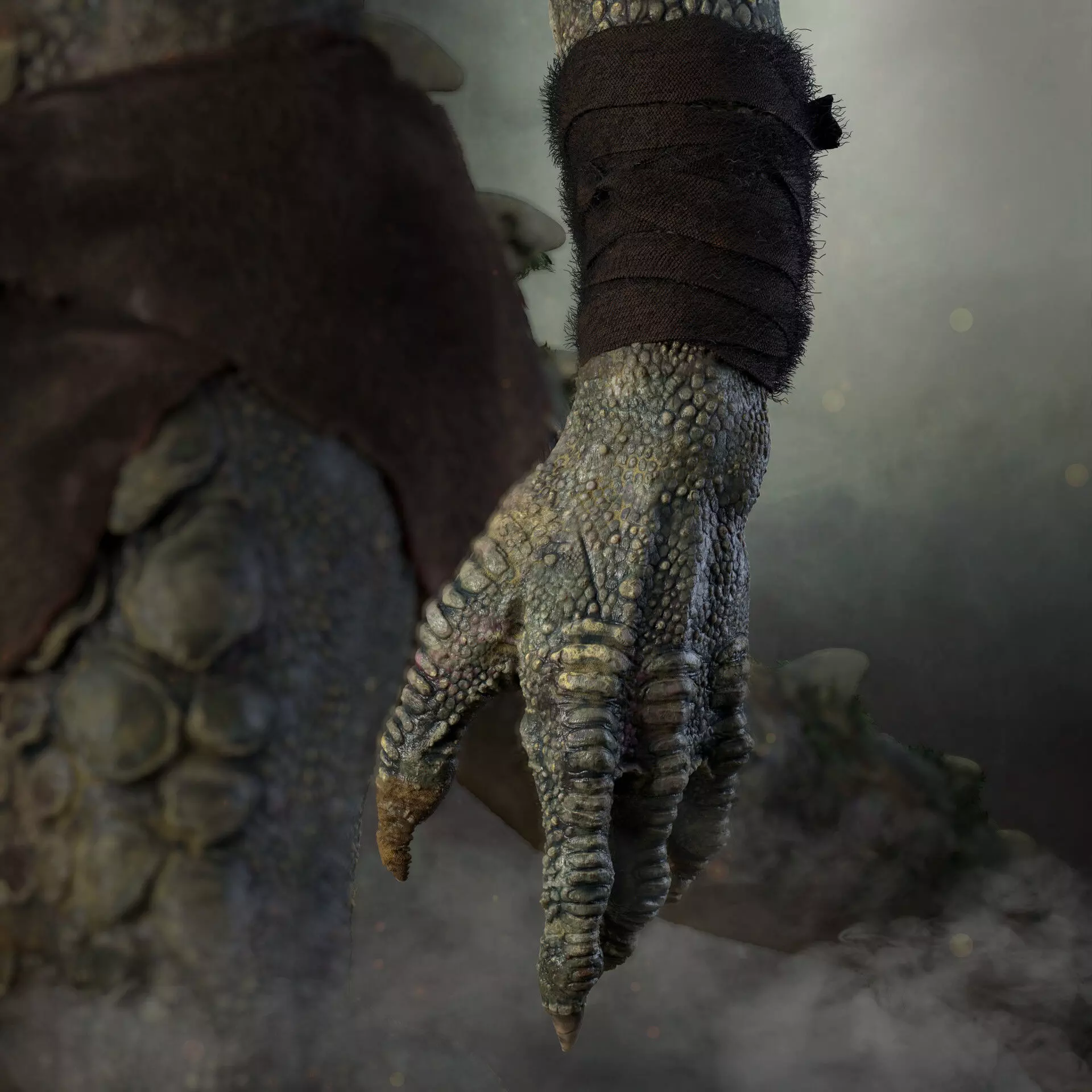 Realistic Alien Full textures lookdev and Rig Low-poly 3D model_6