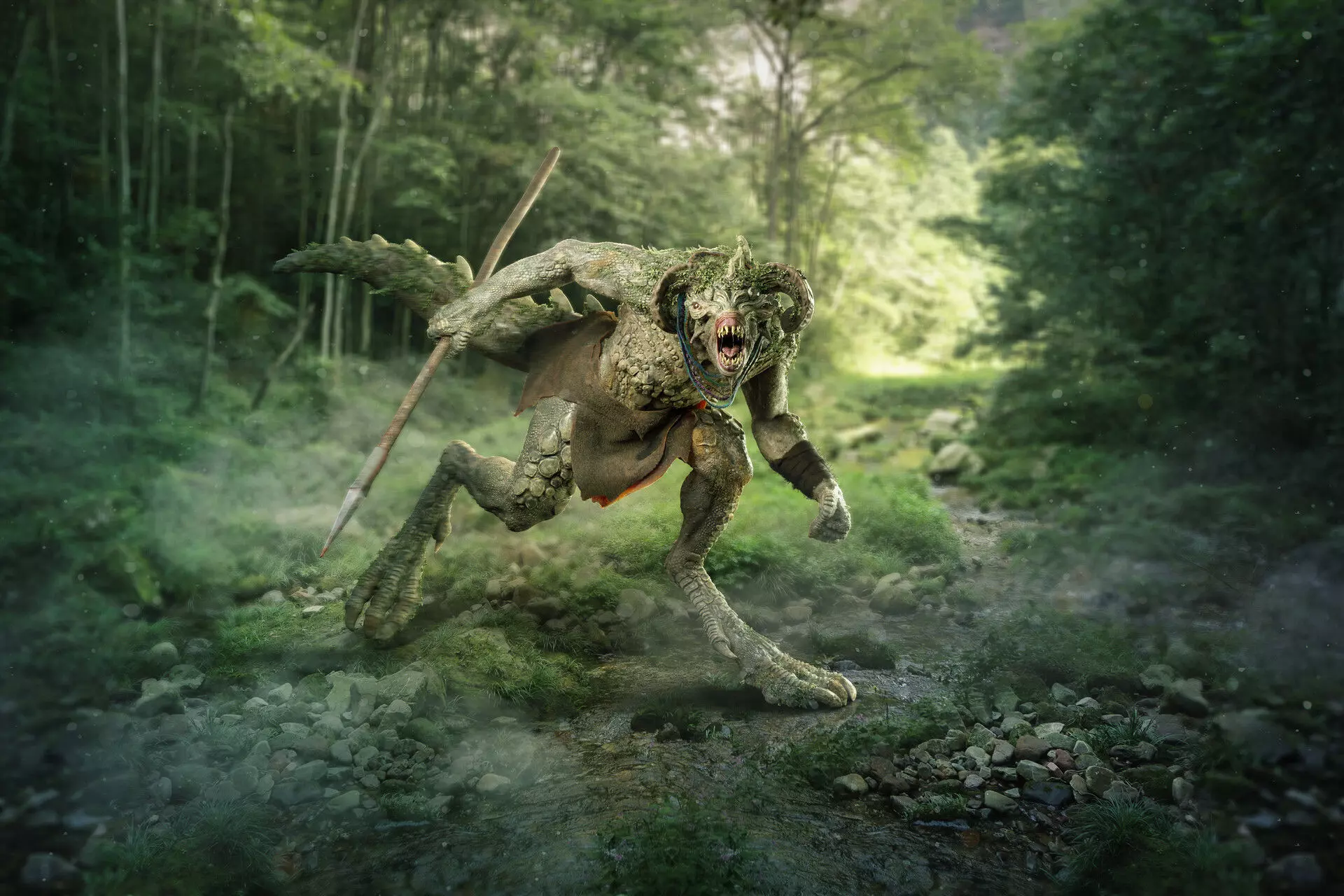 Realistic Alien Full textures lookdev and Rig Low-poly 3D model_15