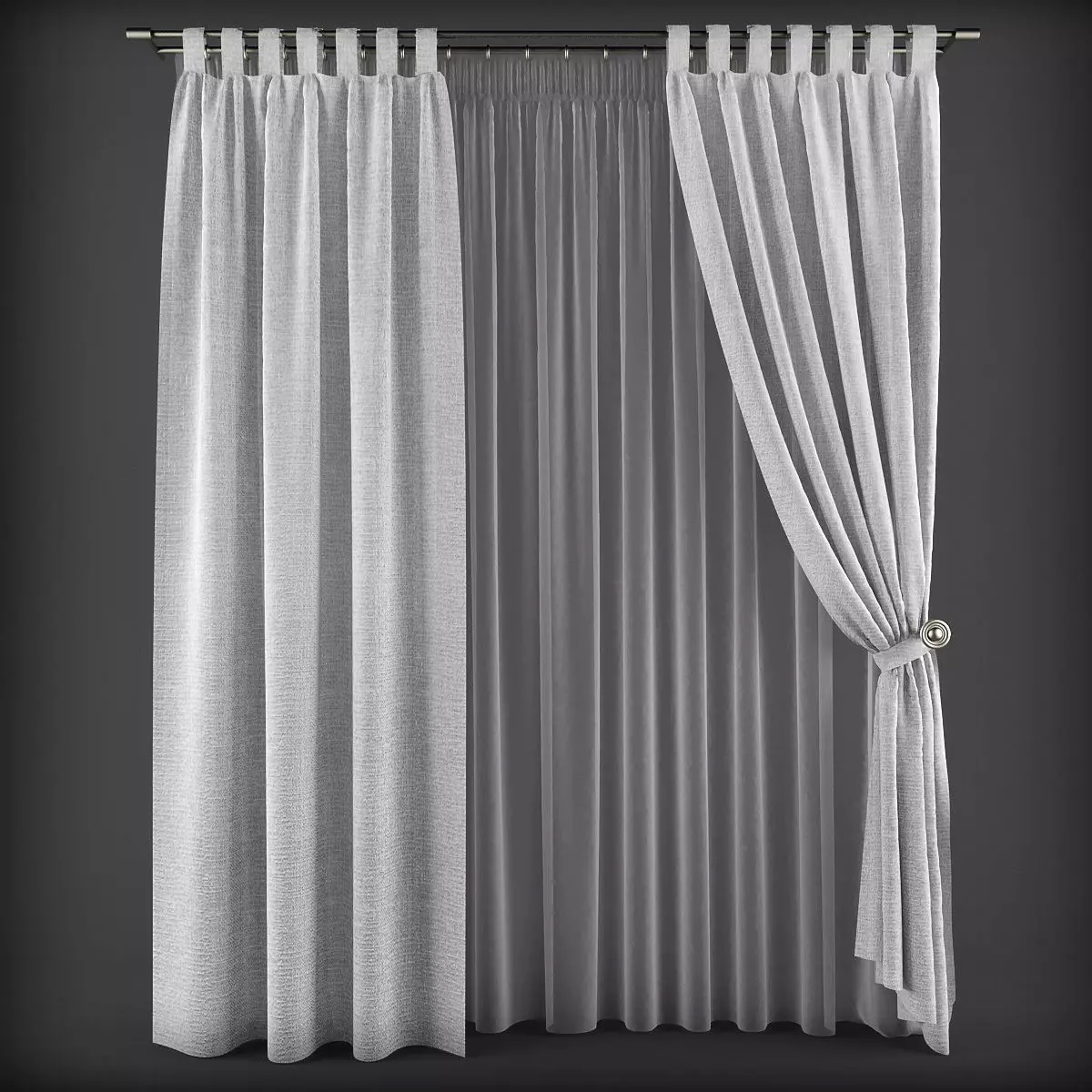 Curtain 3D model 219 Low-poly 3D model_0