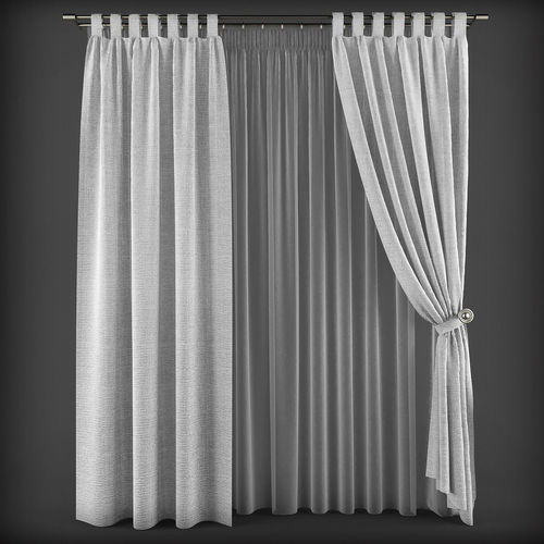 Curtain 3D model 219 Low-poly 3D model