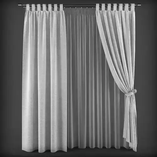 Curtain 3D model 219 Low-poly 3D model
