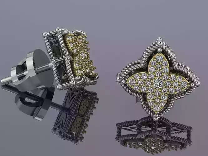 Brand Earrings Jewelry Gold MK-088 3D print model