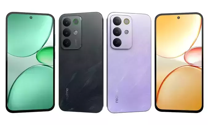 Realme C85 5G Green And Purple 3D model Realme C85 5G Green And Purple 3D model