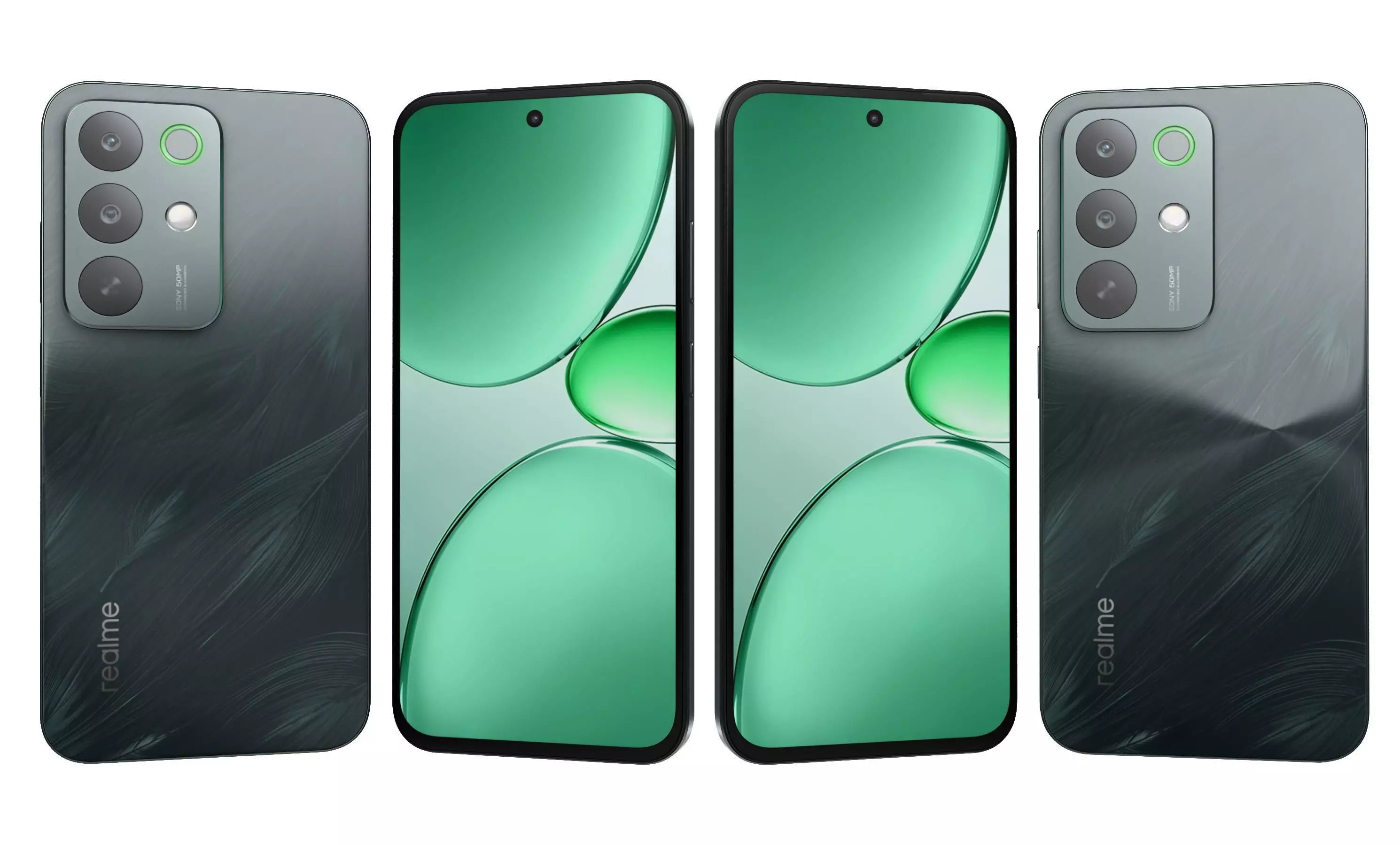 Realme C85 5G Green And Purple 3D model_1