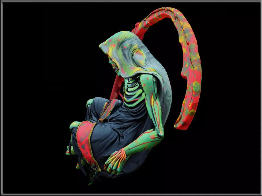 Grim Reaper Low-poly 3D model_2