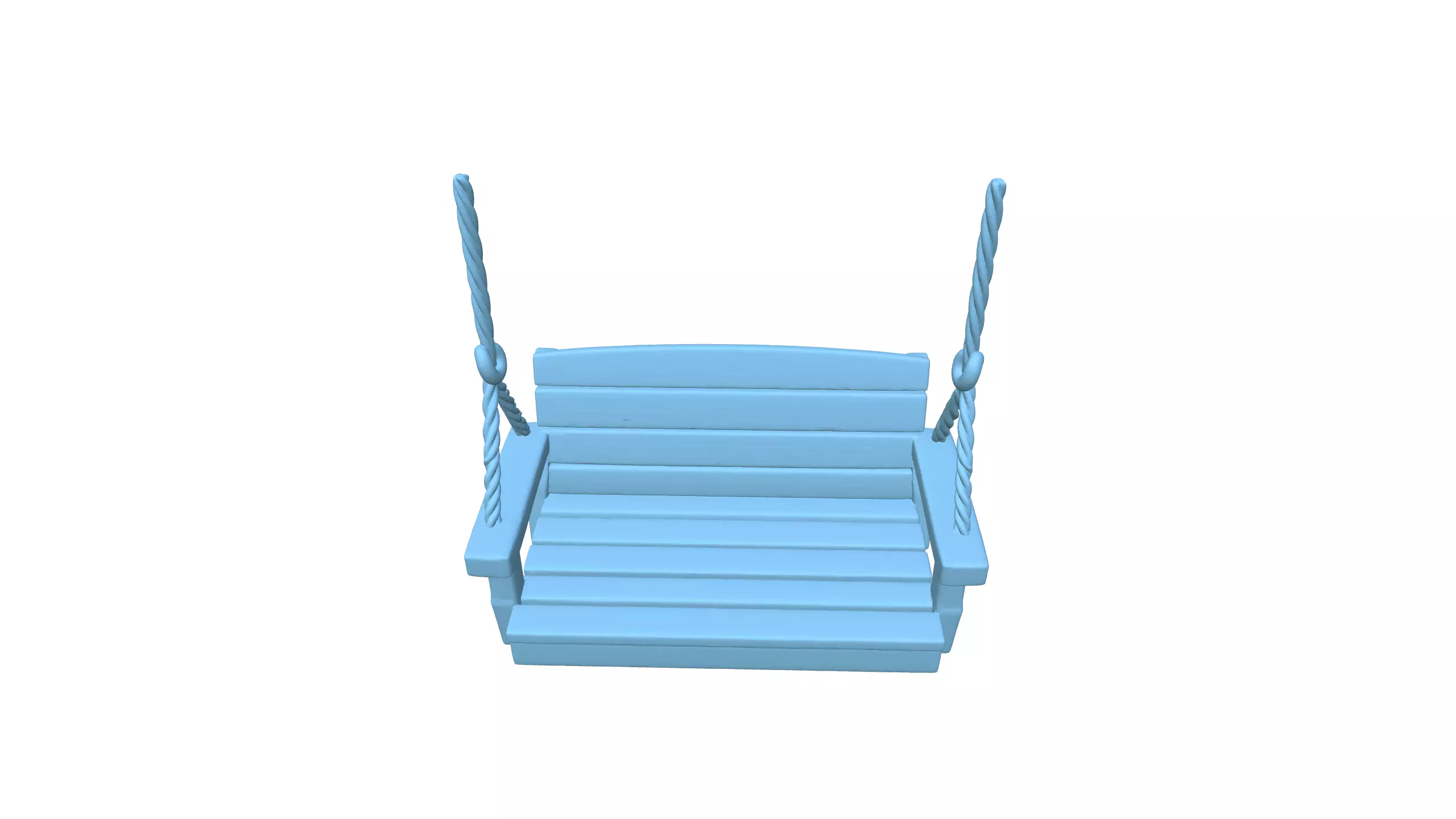 Rustic Wooden Hanging Swing 3D model_10