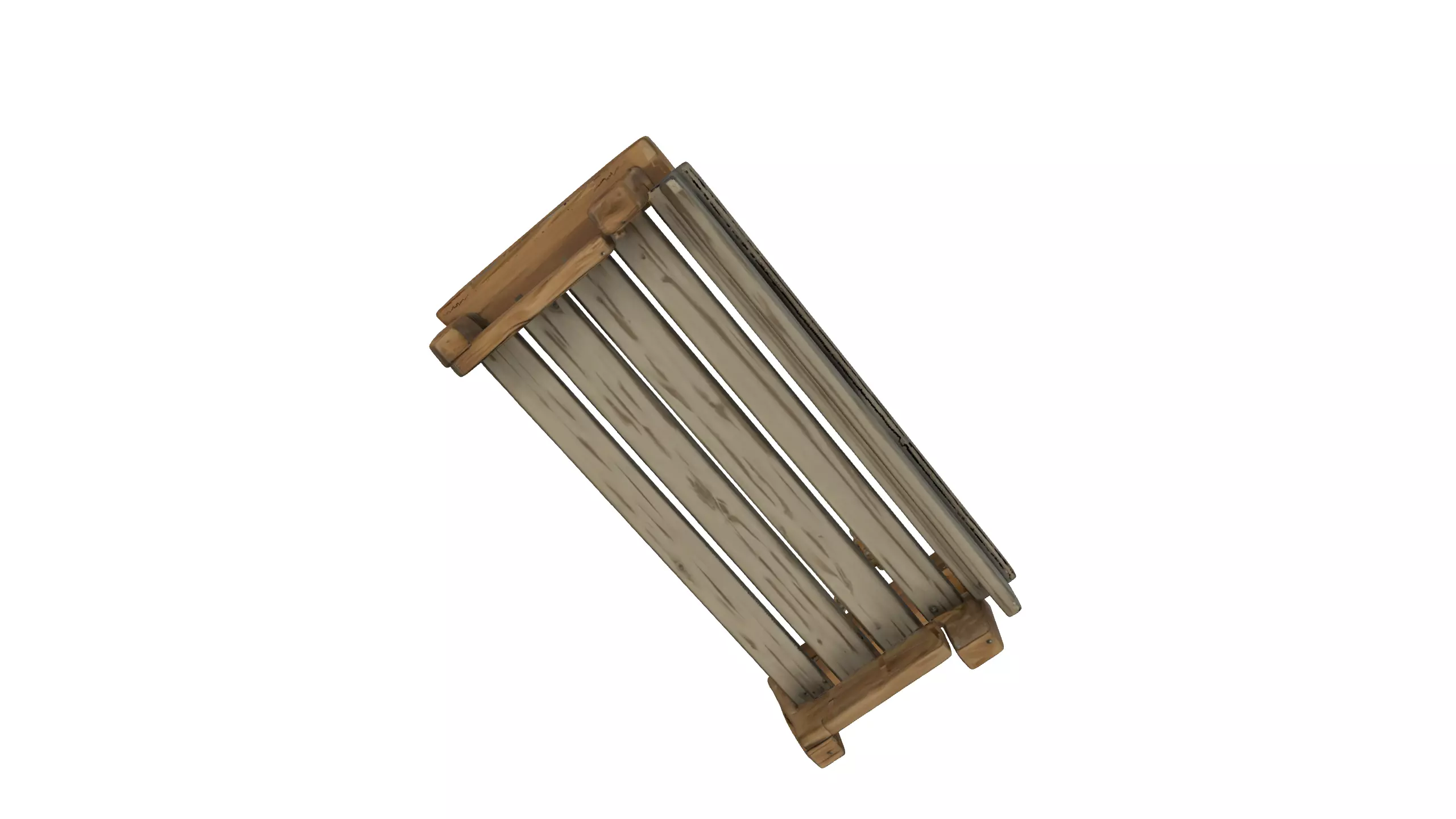 Rustic Wooden Hanging Swing 3D model_7