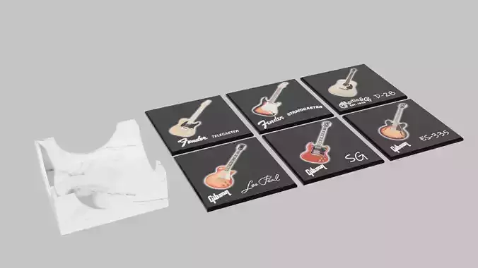 Famous Guitars Coaster Set