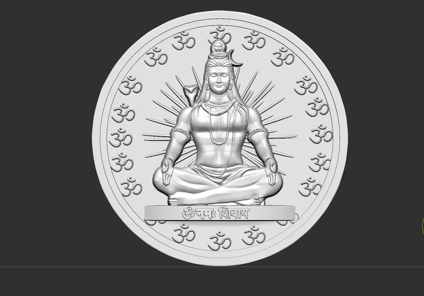 Shiva Pendant 3D print model_5