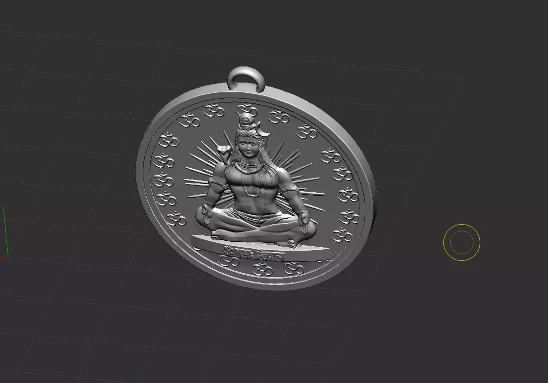 Shiva Pendant 3D print model_2