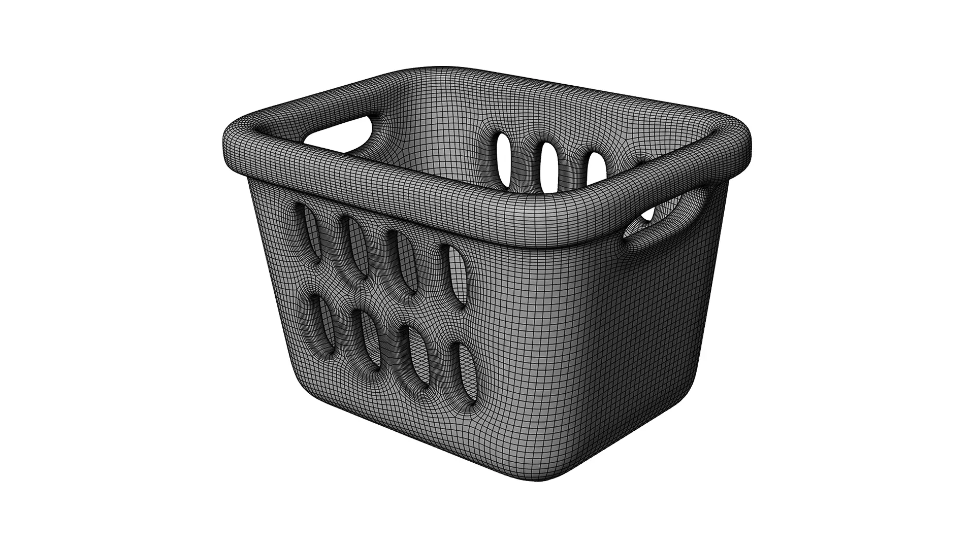 Laundry Basket 3D Icon Low-poly 3D model_7