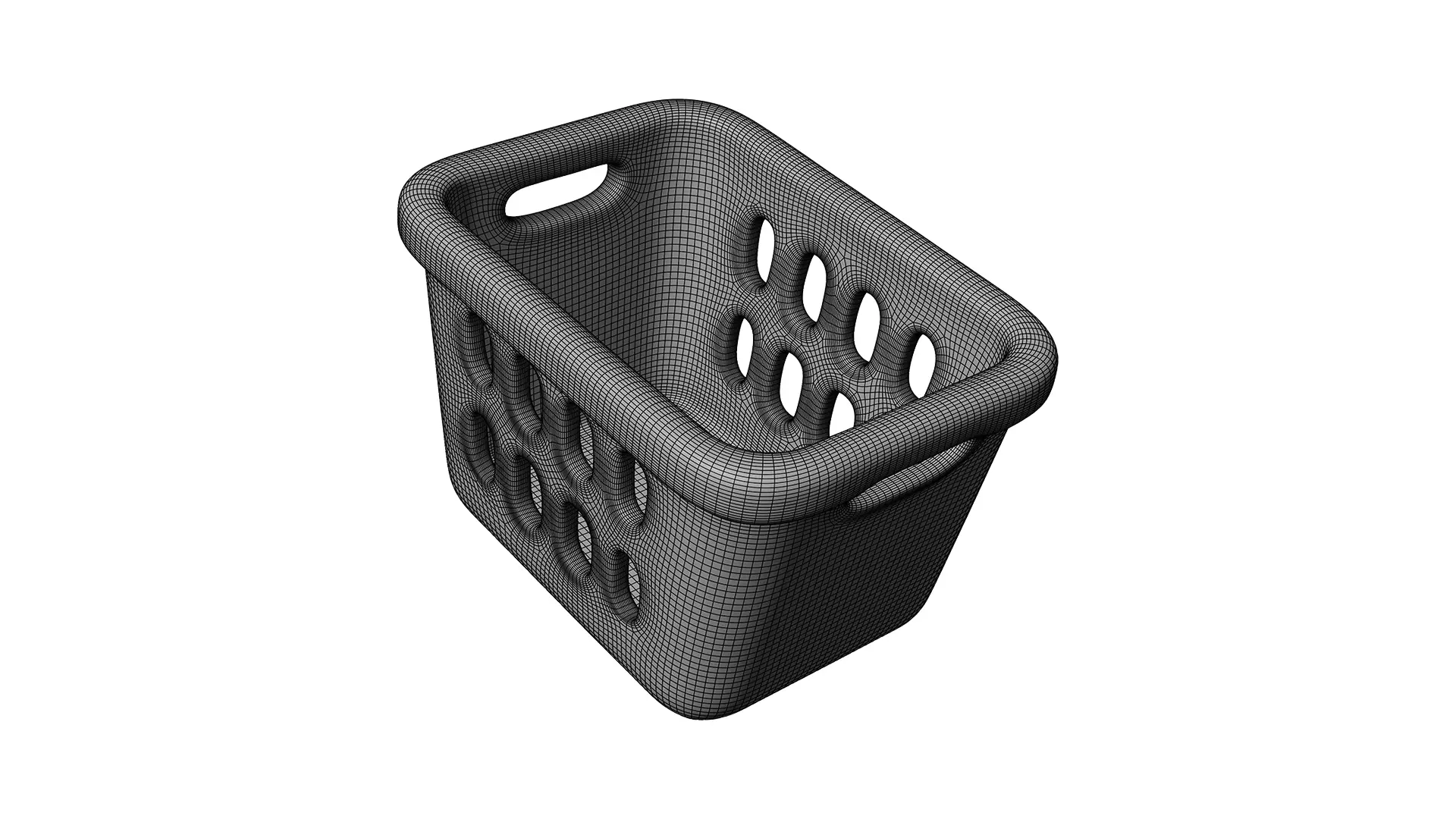 Laundry Basket 3D Icon Low-poly 3D model_11