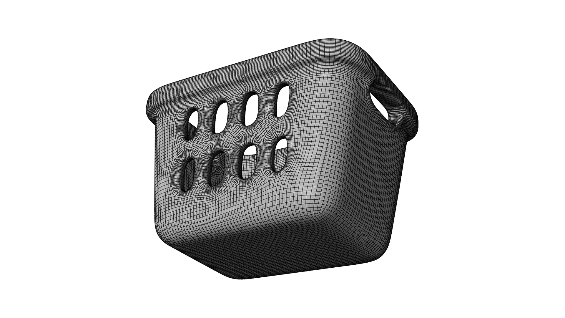 Laundry Basket 3D Icon Low-poly 3D model_9