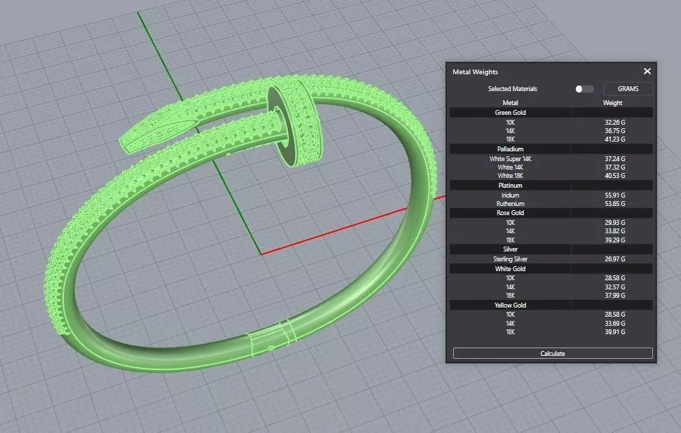 Bracelet Juste un Clou de Cartier all diamond 3D print model_6