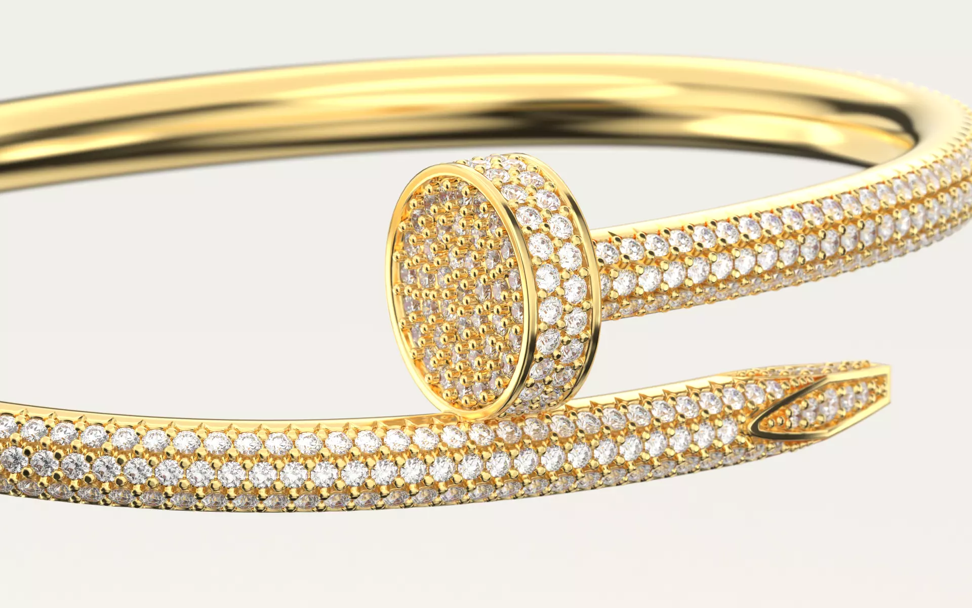 Bracelet Juste un Clou de Cartier all diamond 3D print model_0