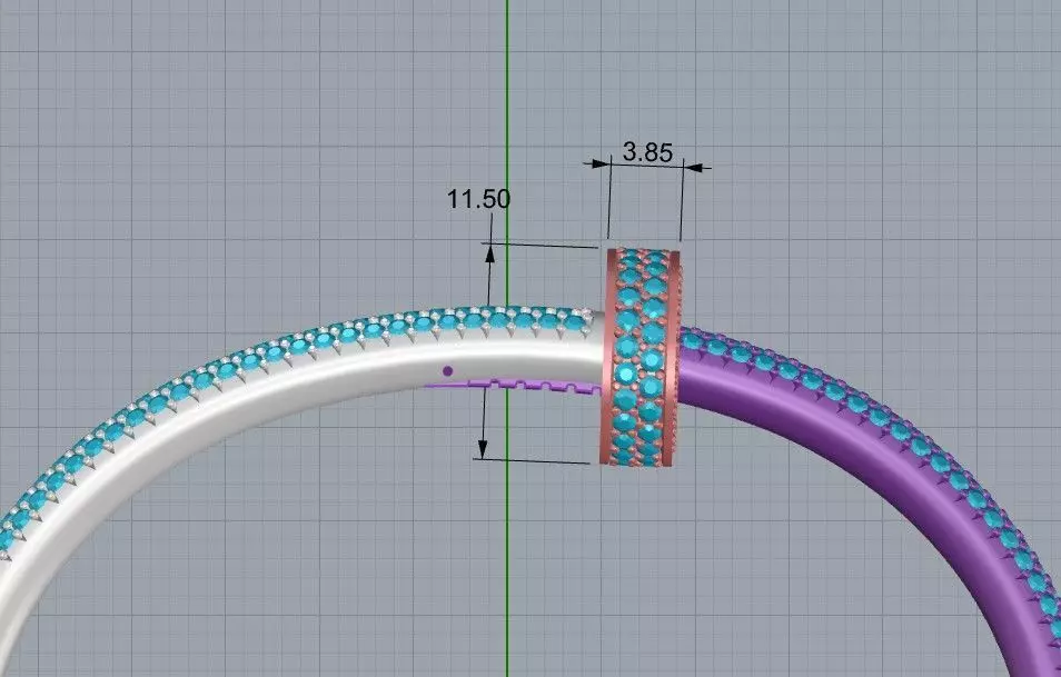 Bracelet Juste un Clou de Cartier all diamond 3D print model_5