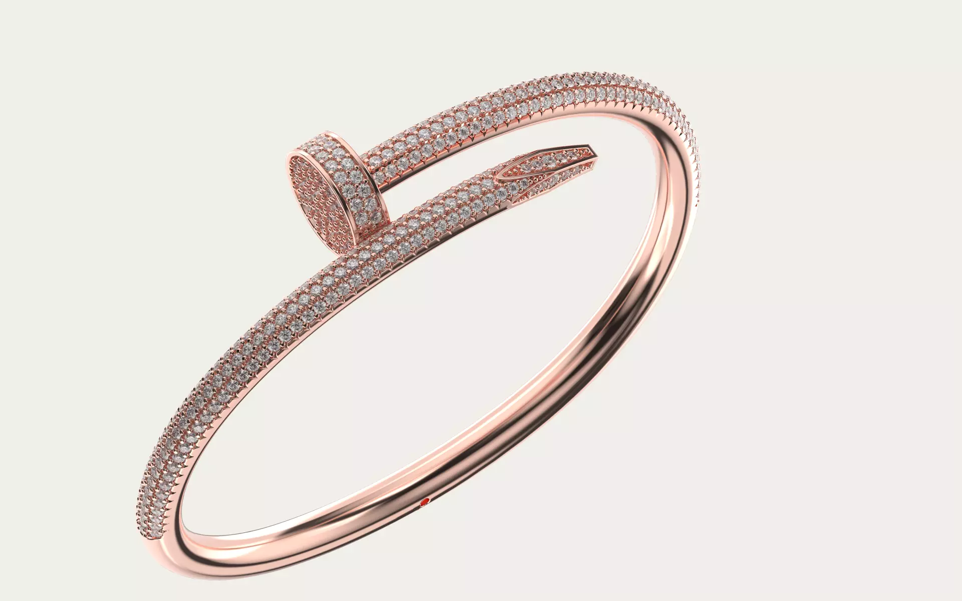Bracelet Juste un Clou de Cartier all diamond 3D print model_2