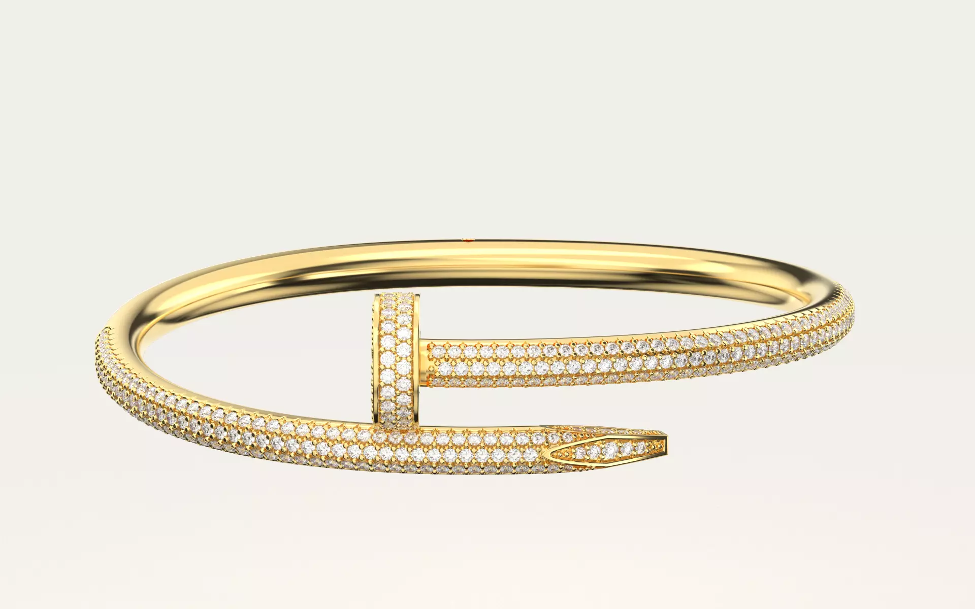 Bracelet Juste un Clou de Cartier all diamond 3D print model_1