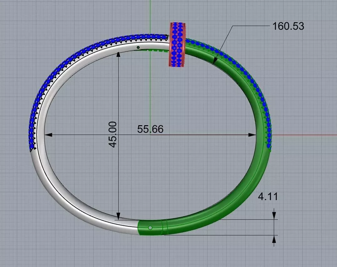 Bracelet Juste un Clou de Cartier all diamond 3D print model_3