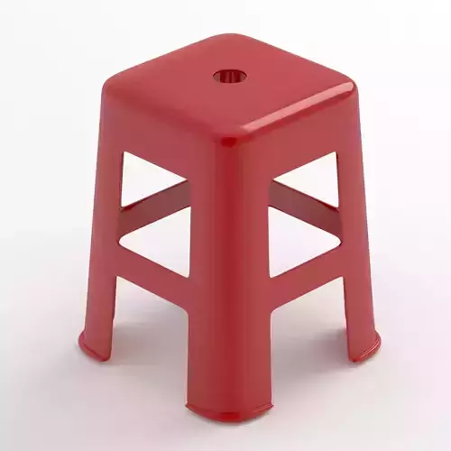 Red Hard Plastic Stool