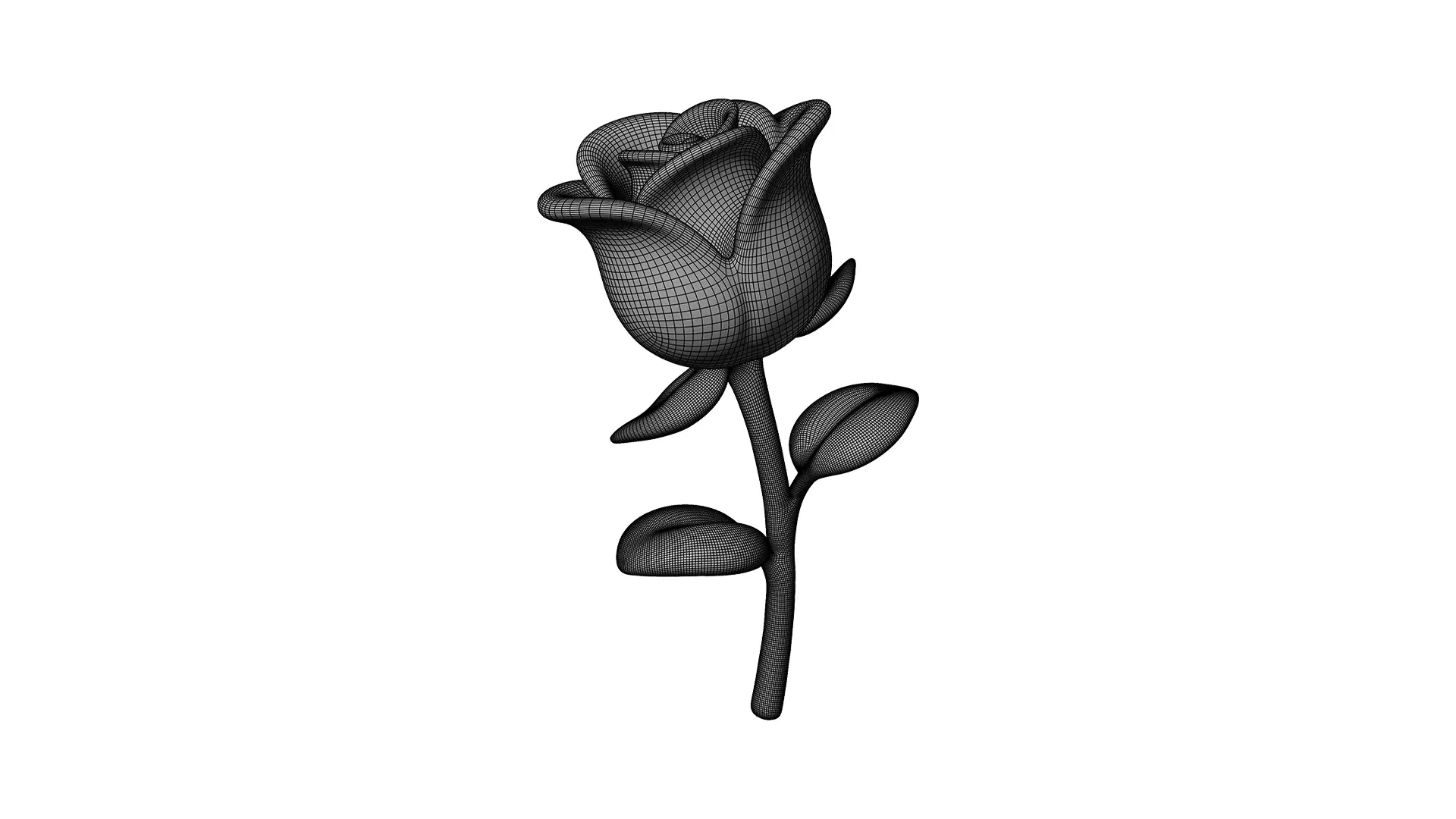 Rose 3D Icon Low-poly 3D model_7