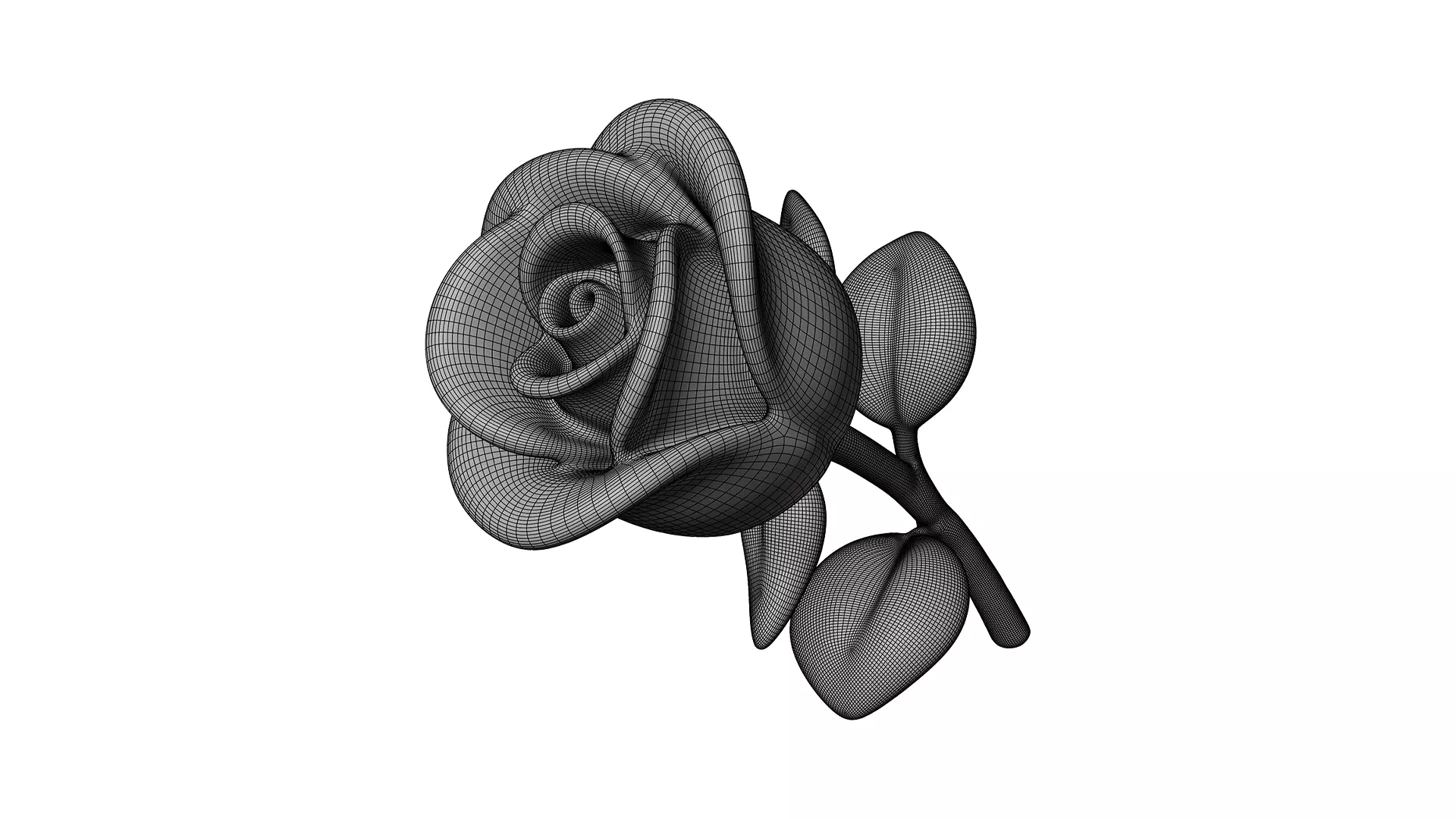 Rose 3D Icon Low-poly 3D model_10